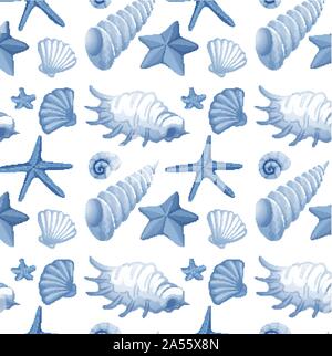 La conception d'arrière-plan transparent avec les coquillages illustration Illustration de Vecteur