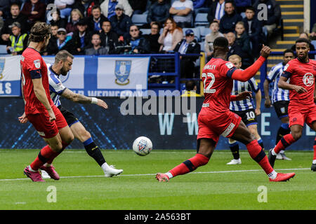 5e octobre 2019, Hillsborough, Sheffield, Angleterre ; Sky Bet Championship, Sheffield Wednesday v Wigan Athletic : Steven Fletcher (9) de Sheffield Mercredi a tiré sur un crédit Objectif : Kurt Fairhurst/News Images Banque D'Images
