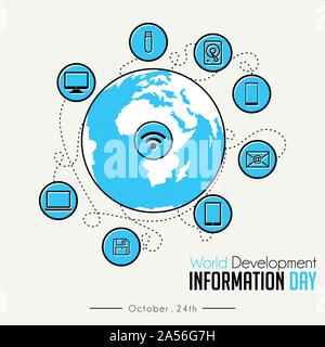 Journée mondiale d'information sur le développement Illustration de Vecteur
