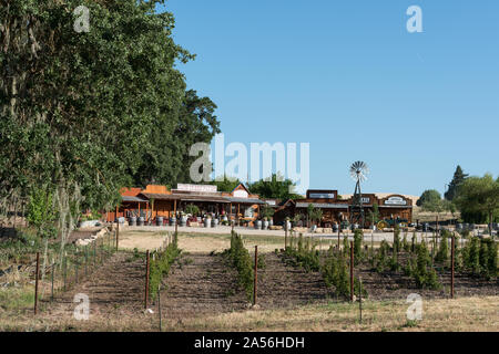 Avis de Jack Creek Farms à partir de la Route 46 dans la vallée centrale de Californie Banque D'Images