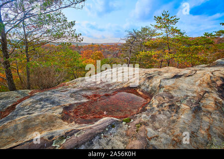 Piscine de l'eau sur le dessus de lits Sentier des Arches, TN. Banque D'Images