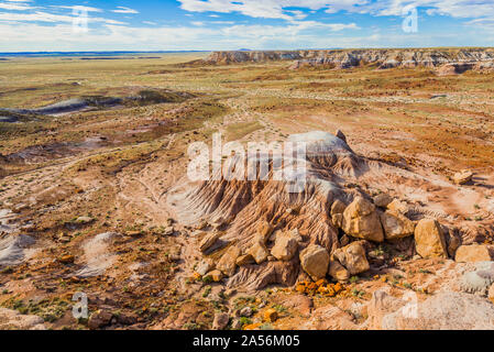 Blue Mesa, Parc National de la Forêt Pétrifiée, AZ. Banque D'Images