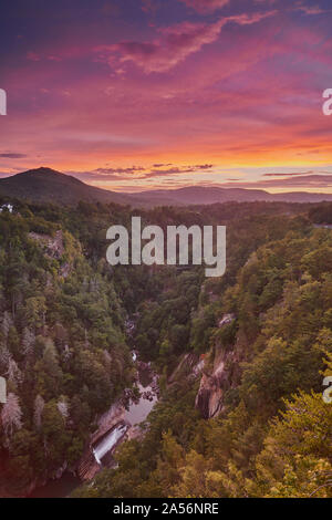 Crépuscule au parc national des Gorges de Tallulah, GA Banque D'Images