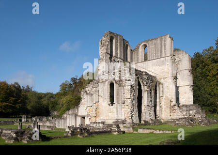 Roche Abbey, Maltby, UK - 18 octobre 2019 : l'English Heritage site près de Docaster, Yorkshire du Sud. L'une des nombreuses ruines de bâtiments monastiques dans l'U Banque D'Images