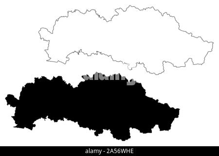 Région de Presov (Slovaquie, République Slovaque) map vector illustration, scribble sketch carte de Presov Illustration de Vecteur