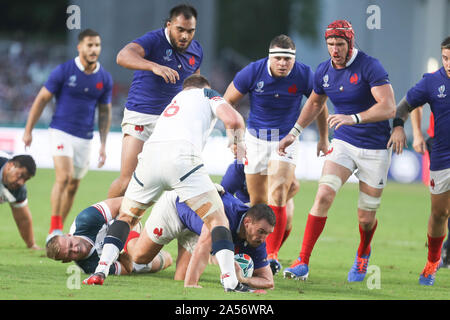 Louis Picamolles Frédéric Lerner , Setiano , Bernard Leroux un Guilhem Guirado Team France et Tony Lamborm l'équipe américaine lors de la Coupe du Monde au Japon en 2019, le bassin C match de rugby entre la France et l'USA le 2 octobre 2019 au Stade Hakatanomori Fukuoka de Fukuoka, Japon - Photo Laurent Lairys / DPPI Banque D'Images