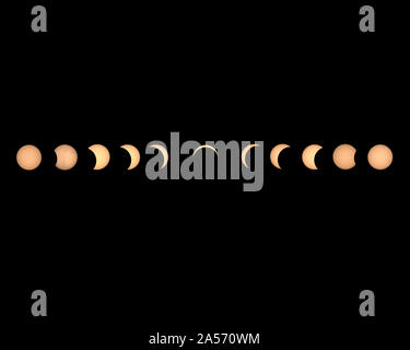 Phase de l'éclipse solaire Banque D'Images