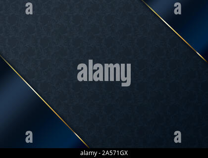 Bleu foncé et or de luxe Modèle de mise en page d'arrière-plan Banque D'Images