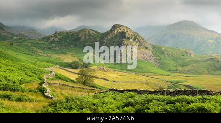 La Cloche, entouré par les collines de Coniston, sur l'apparence d'un matin d'été dans le Lake District. Banque D'Images