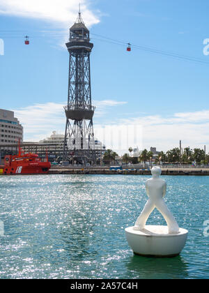 Cable Car sur le Port de Barcelone Banque D'Images