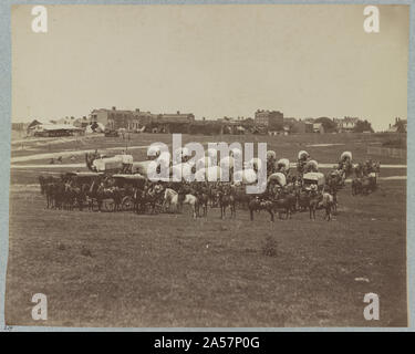 Wagon Train of U.S. Military Telegraph Corps, Richmond, Va., Avril, 1865 Banque D'Images