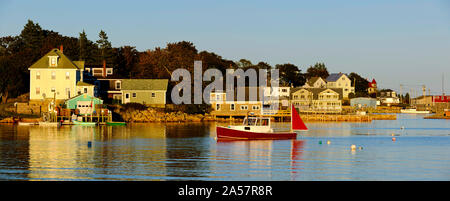 Bateaux de pêche dans la mer, Stonington, comté de Hancock, dans le Maine, USA Banque D'Images