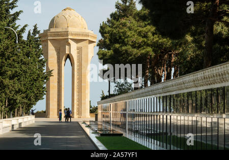 Allée des martyrs. Sahidlar Xiyabani, un mémorial dédié à ceux qui ont été tués par l'armée soviétique pendant la 1noir (1990) et au cours de l'Nagorno-Kara Banque D'Images