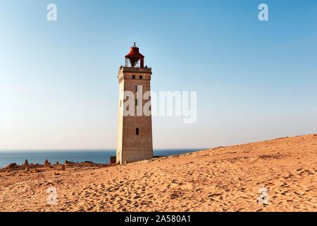 Le phare sur les dunes en mouvement Rubjerg Knude, soir, humeur, Lokken Lokken, Arhus, Danemark, Nordjutland Banque D'Images