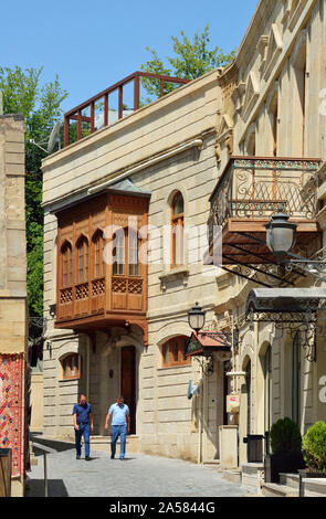 La vieille ville ou ville intérieure (Icarisahar), le coeur historique, la plus ancienne partie de Bakou, Site du patrimoine mondial de l'Unesco. L'Azerbaïdjan Banque D'Images