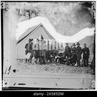 Warrenton, Virginia. Le général Ambrose E. Burnside et le personnel Banque D'Images