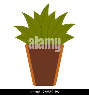 Maison isolée, plante d'intérieur droit - Vector illustration Illustration de Vecteur