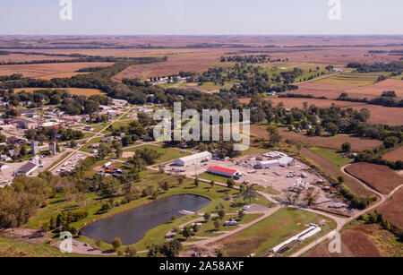 Photo aérienne de Malvern, Mills County, Iowa, États-Unis. Banque D'Images
