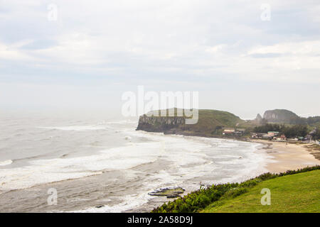 Praia da Guarita, plage de garde, Torres, Rio Grande do Sul, Brésil Banque D'Images