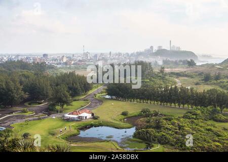 Vue aérienne ville, Torres, Rio Grande do Sul, Brésil. Banque D'Images