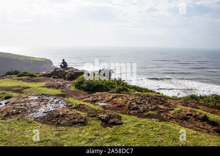 Praia da Guarita, plage de garde, Torres, Rio Grande do Sul, Brésil Banque D'Images