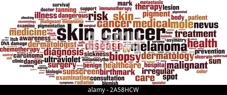 Le cancer de la peau mot concept cloud. Collage de mots sur le cancer de la peau. Vector illustration Illustration de Vecteur