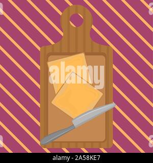 Moitié du pain avec du beurre. La préparation des aliments - Vector illustration Illustration de Vecteur