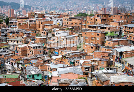 Vues de Comuna 13, Medellín, Colombie Banque D'Images