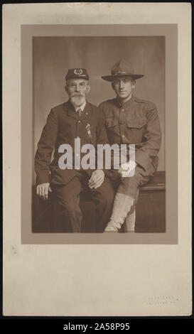 Ancien combattant de la guerre civile non identifié non identifié et soldat de la Première Guerre mondiale] / Schriever, Scranton, PA Banque D'Images