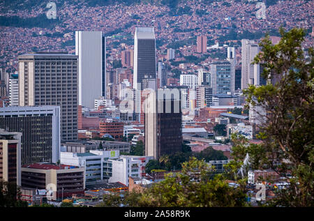 Skyline, centre-ville, centre-ville, centro, Medellín, Colombie Banque D'Images