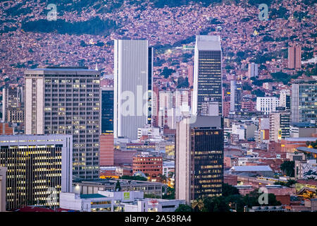 Skyline, centre-ville, centre-ville, centro, Medellín, Colombie Banque D'Images