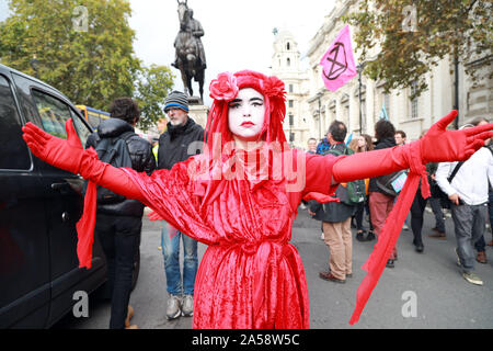 Main rouge - Rébellion Rébellion Extinction dernier jour de l'action dans le centre de Londres 19/10/2019 Banque D'Images