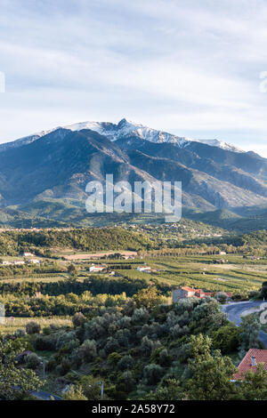 Des sommets enneigés Pic du Canigou dans les Pyrénées françaises Banque D'Images