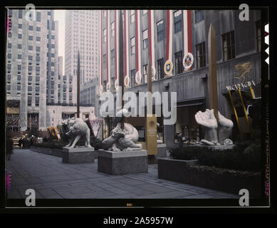 La pièce de l'Organisation des Nations unies mise sur pied par OWI au Rockefeller Plaza, New York, N.Y. Banque D'Images