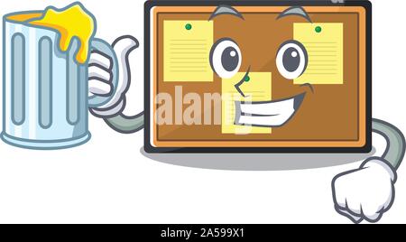 Avec un jus bulletin board isolés dans la mascot Illustration de Vecteur