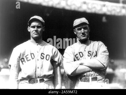 Hubert Dutch Leonard & Bill Carrigan, Boston AL (1916) baseball Banque D'Images