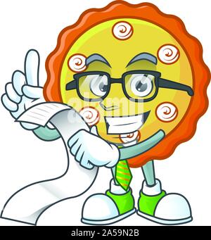 Avec le menu apple pie gâteau personnage forme Illustration de Vecteur