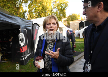 En dehors de la MP Anna Soubry Chambres du Parlement à Londres avant de premier ministre Boris Johnson offrant une déclaration à la Chambre des communes sur son nouveau Brexit traiter après le sommet du Conseil de l'UE, sur ce qui a été surnommé 'Super samedi". Banque D'Images