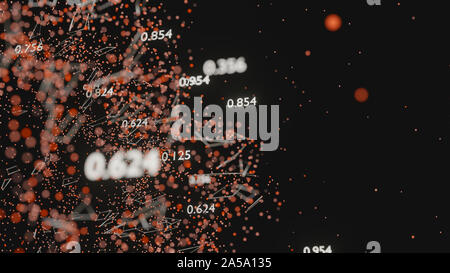 Réseau de lignes abstraites et des nombres aléatoires Banque D'Images