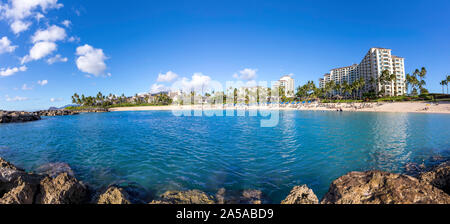 Ko Olina beach resorts lagon 3 et sur le côté ouest d'Oahu, Hawaii. Banque D'Images