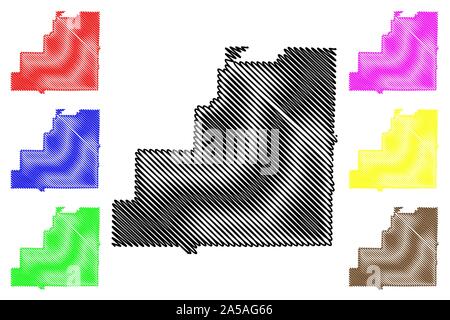 Le comté de Clay, Alabama (comtés de l'Alabama, États-Unis d'Amérique,USA, États-Unis, US) map vector illustration, scribble sketch carte d'argile Illustration de Vecteur