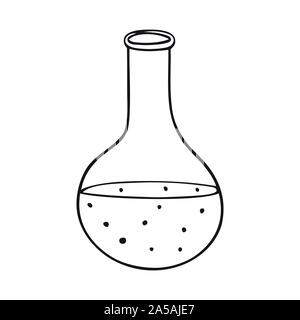 Adn vecteur noir blanc illustration d'un chem flask Illustration de Vecteur