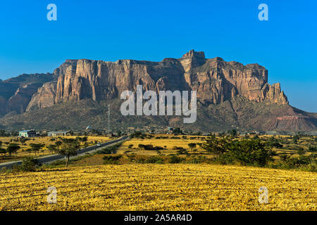 Vue sur le plateau de l'Hawzien Gheralta Montagnes, partie nord de la vallée du rift Est africain, Hawzien, Tigray, Éthiopie Banque D'Images