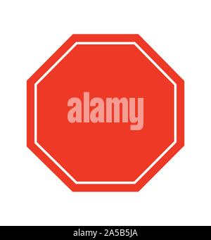 Blank Stop sign vecteur vecteur symbole on white Illustration de Vecteur