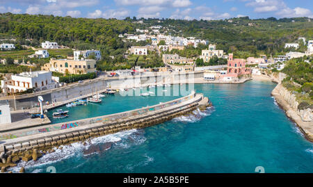 Vue aérienne de Tricase Porto, Lecce, Pouilles, Italie Banque D'Images