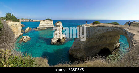 Torre Sant'Andrea, paradis naturel à Sant'Andrea, Lecce, Pouilles, Italie Banque D'Images
