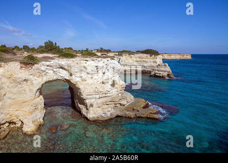 Torre Sant'Andrea, paradis naturel à Sant'Andrea, Lecce, Pouilles, Italie Banque D'Images