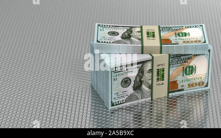 American 100 Dollar bills - 3D Rendering Banque D'Images