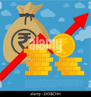 Roupie indienne l'investissement et l'épargne Illustration de Vecteur
