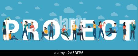 Vecteur du projet de concept d'en-tête du site web Illustration de Vecteur